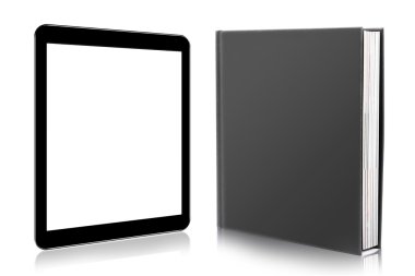 e-kitap okuyucu. kitap ve dijital tablet
