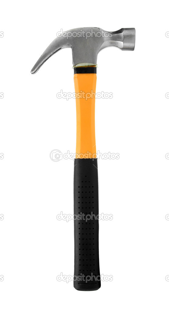 yellow hammer isolated on white background