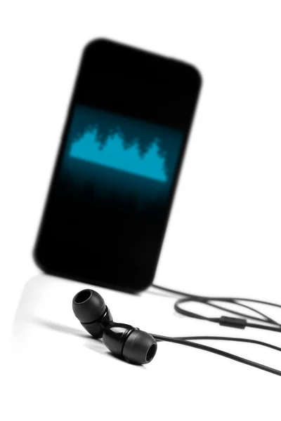 Musik-Player Smartphone isoliert auf weiß — Stockfoto