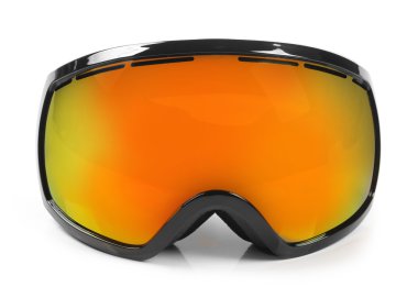 izole üzerinde beyaz Kayak snowboard koruyucu gözlükler