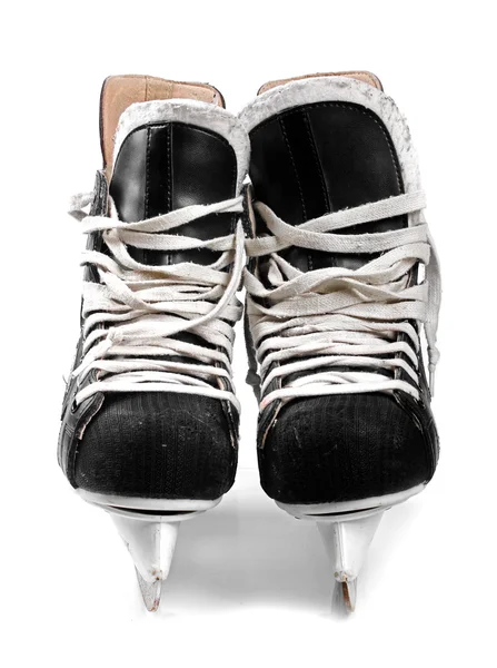 冰上曲棍球冰鞋上白色孤立 — 图库照片