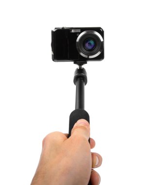 alarak selfie - elini tutmak monopod ile fotoğraf makinesi