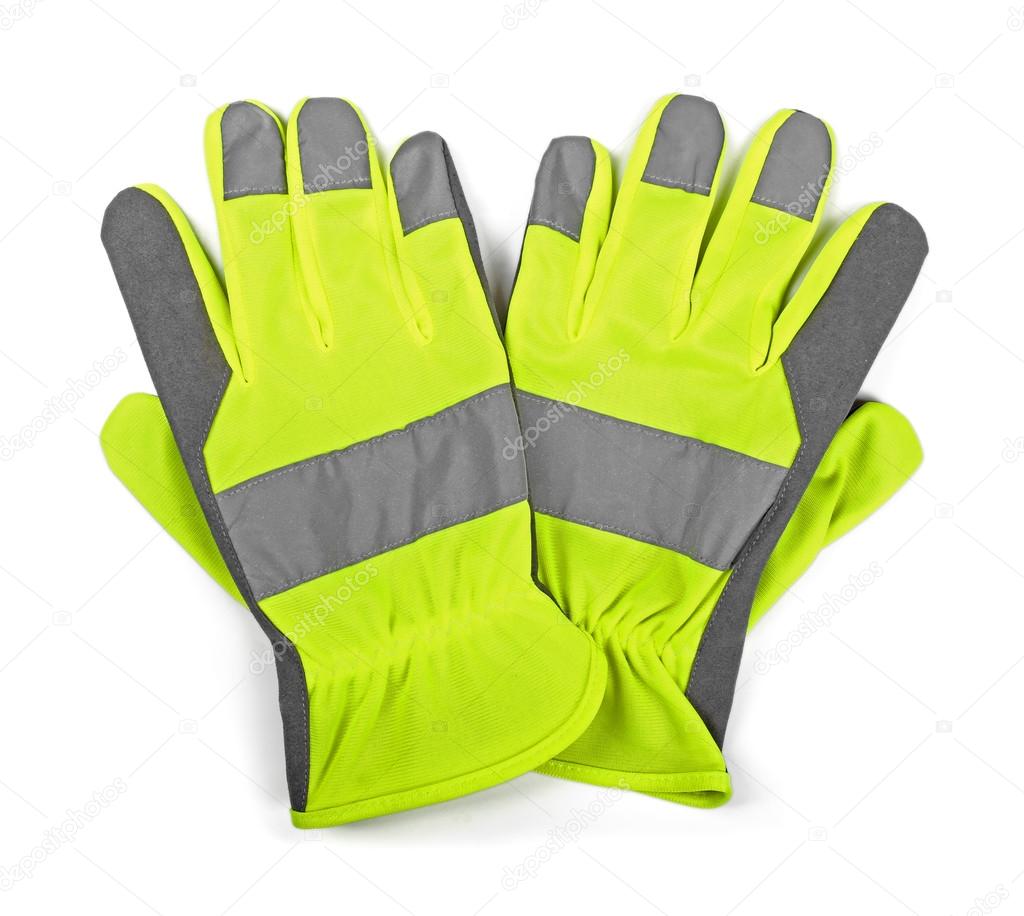 protective work gloves isolated on white