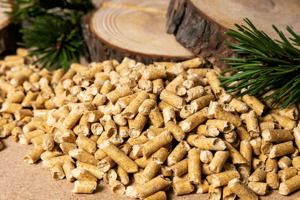 Pine Wood Pellets Renewable Sustainable Energy Biomass — Foto Stock