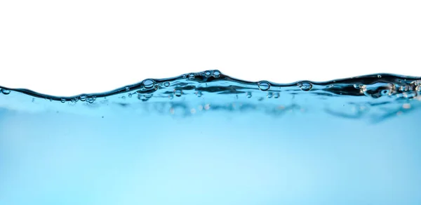 Καθαρό Νερό Κύμα Πιτσιλίσματος Φυσαλίδες Αέρα Λευκό Φόντο Φρεσκάδα Και — Φωτογραφία Αρχείου