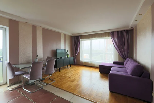 Interior View Purple Style Design Apartment Living Room — Stock Fotó