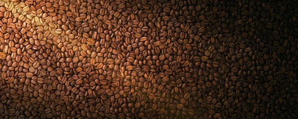 Sfondo Chicchi Caffè Torrefatto Banner — Foto Stock