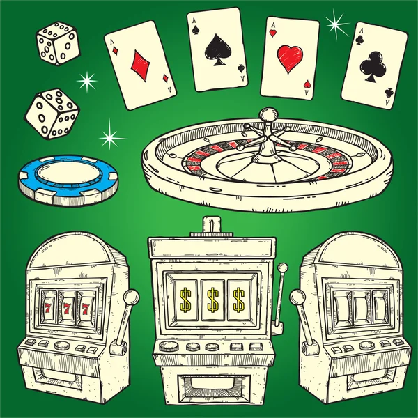 Set von Casino-Symbolen — Stockvektor