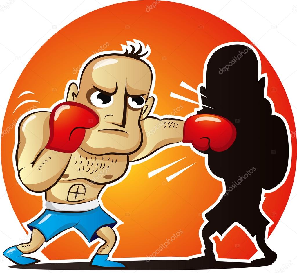 Vector illustration of cartoon boxer