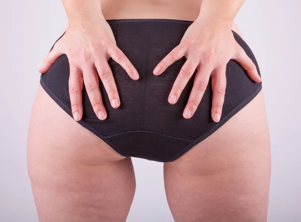 An woman is in her underwear in front of the camera — Stock Photo, Image