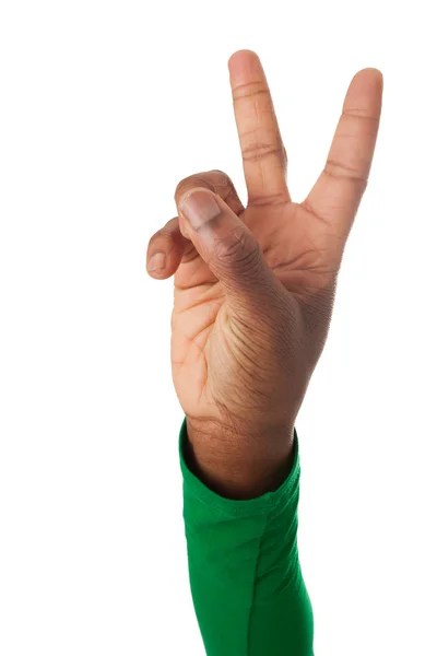 The fingers form the victory sign — Stock Photo, Image