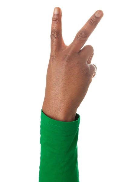 The fingers form the victory sign — Stock Photo, Image
