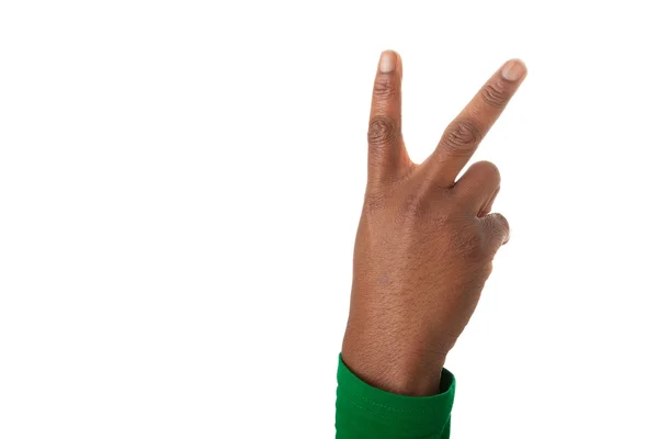 The fingers form the victory sign — Stock Photo, Image