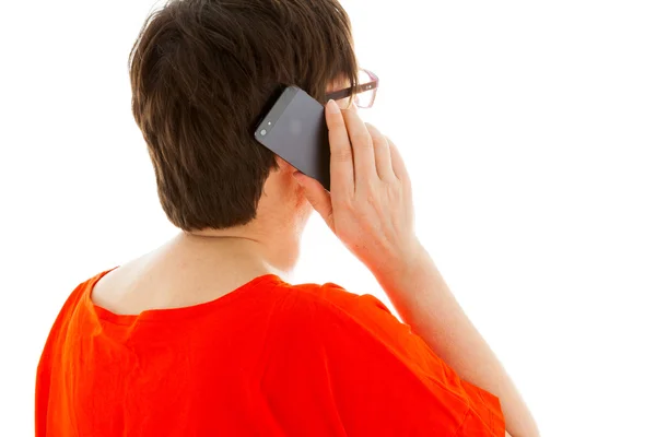 The young woman phoning with her cellphone — Stock Photo, Image