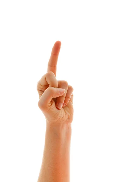 Upturned the black middle finger — Stock Photo, Image