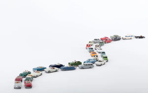 Many cars pile up on the road — Stock Photo, Image