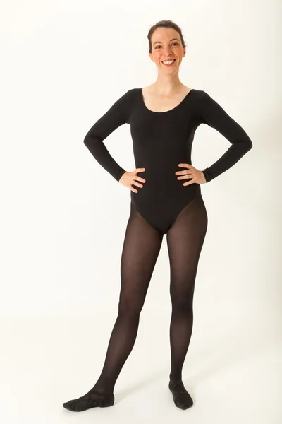 The young ballet dancer is standing in front of the camera — Stock Photo, Image