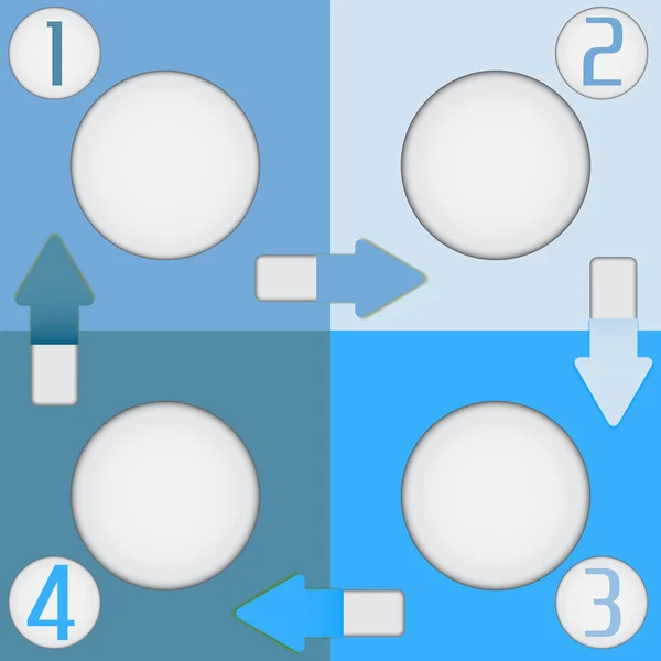 Vier vierkanten van de kleur — Stockvector