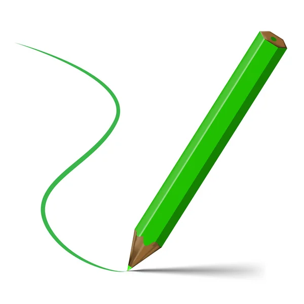 Yeşil kalem — Stok Vektör