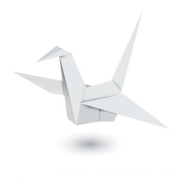 origami turna beyaz zemin üzerine izole gösteren resim