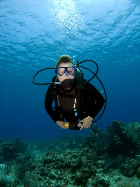 Diver looking into the Camera — Stock Photo, Image