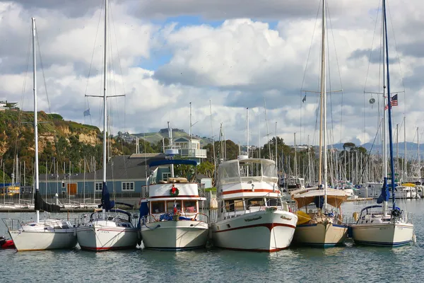 Boats Tied together in a Harbor — Stock Photo, Image