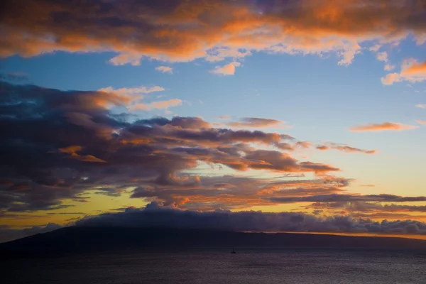 Uma vista de Molokai Hawaii Sunset — Fotografia de Stock