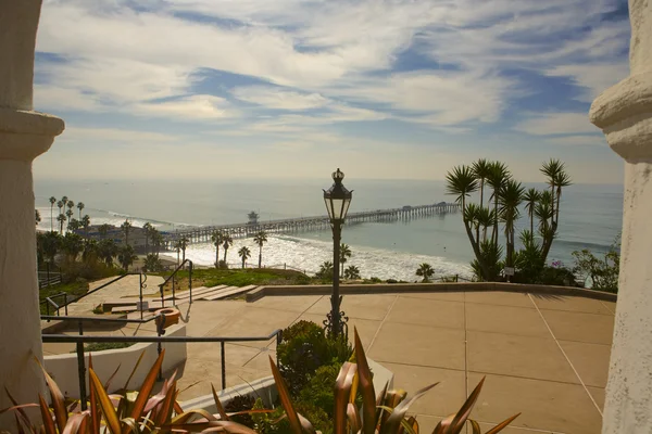 View of San Clemente Pier from Casa Romantica — Stock Photo, Image