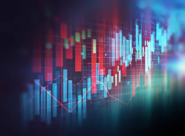 Aktienmarkt Anlagegrafik Finanzzahlen Abstrakter Hintergrund Illustratio — Stockfoto