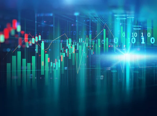 Aktiemarknadens Investeringsdiagram Finansiella Siffror Abstrakt Bakgrund Illustratio — Stockfoto