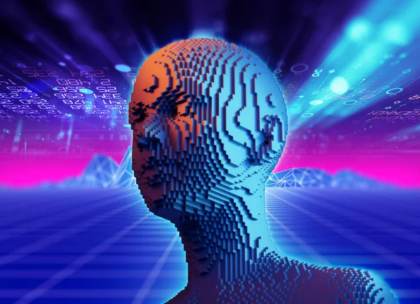 Virtual Human Programming Code Metaverse Background Concept Cyberspace Metaverse Digital — Stock Photo, Image