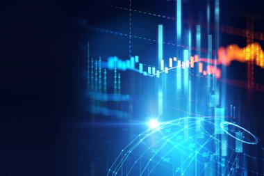 Dünya futuristik teknoloji arka plan illustratio 3D render