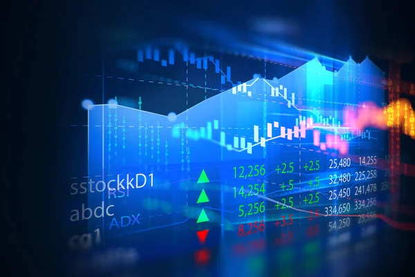 Aktienmarkt Anlagegrafik Finanzzahlen Abstrakter Hintergrund Illustratio — Stockfoto