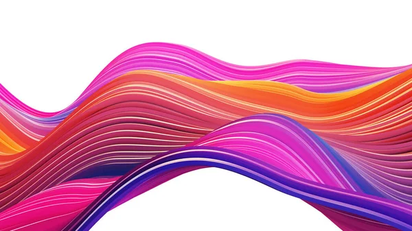rainbow color wave shape abstract background. Smooth transitions of vibrant colors backdrop 3d illustratio