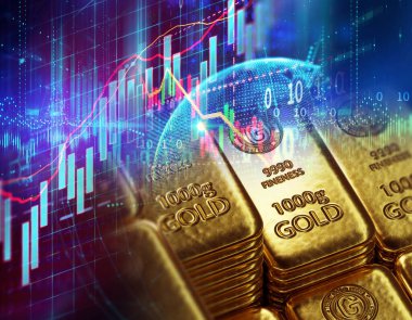 Ekonomik kriz ve finansal kriz konsepti, 3D illüstrasyon