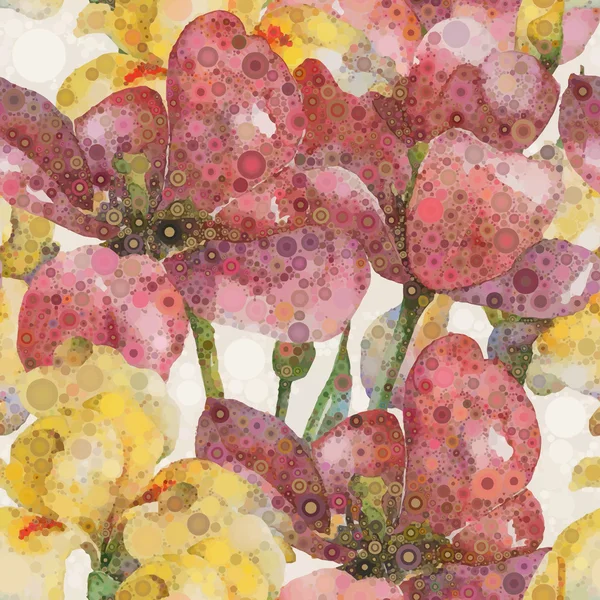 抽象花柄 — ストックベクタ