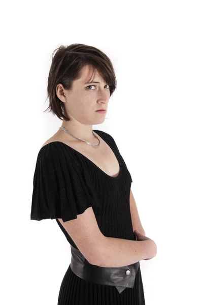 Isolated portrait of a brunette — Stock Photo, Image
