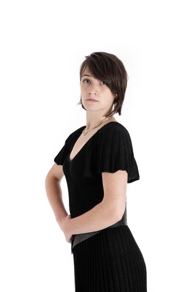 Isolated portrait of a brunette — Stock Photo, Image