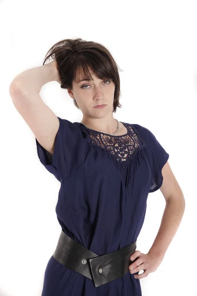 Młoda brunetka w modelu na studio — Zdjęcie stockowe