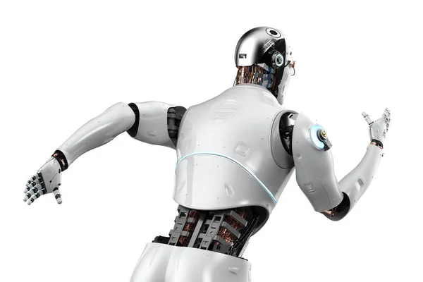 Concetto Tecnologia Alta Velocità Con Robot Rendering Isolato Bianco — Foto Stock