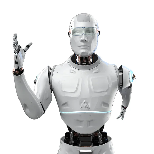 Conceptul Tehnologie Viteză Rapidă Robotul Care Rulează Izolat Alb — Fotografie, imagine de stoc