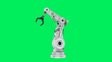 3D görüntüleme robot eli veya robotik kol yeşil ekran arkaplan 4k görüntü izole