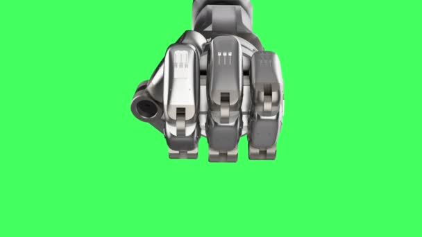 Cyborg Mãos Abertas Tela Verde — Vídeo de Stock
