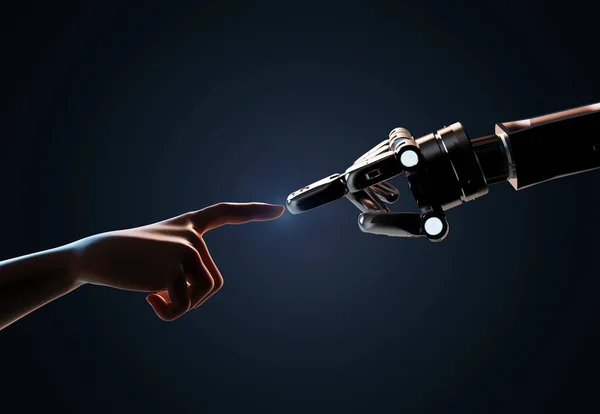 Technologische Verbinding Concept Met Rendering Cyborg Verbinding Met Mens — Stockfoto
