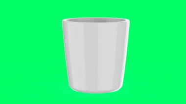 3d rendering white mug or coffee cup on green screen 4k footage