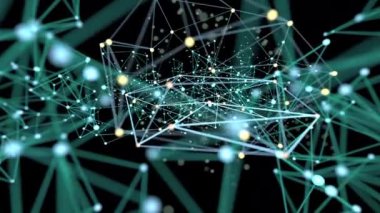 Connection lines with nodes or connection structure 4k footage