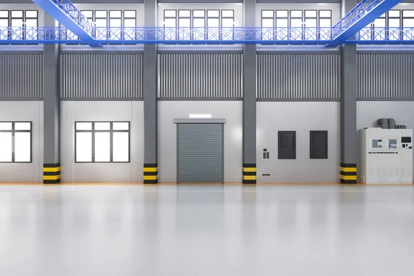 Rendering Empty Factory Interior Storehouse — Stock Photo, Image