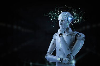 teknoloji bağlantı kavramı ile 3d render bağlantı yapısı robot ile