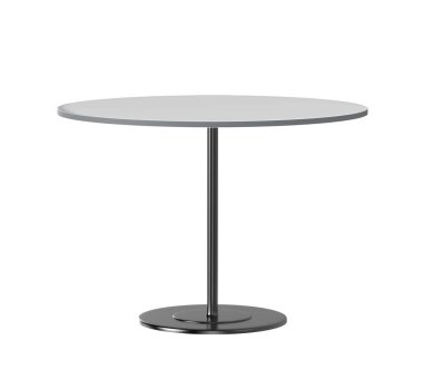 3d boş siyah yuvarlak tablo beyaz üzerinde izole edilir