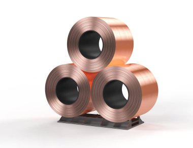 3D rulo bakır yaprak ya da yığınla bakır bant.